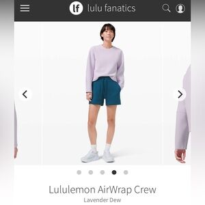 Lululemon AirWrap Crew Sweatshirt in Lavender Dew Size 8